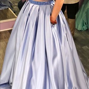 Two piece periwinkle pageant dress